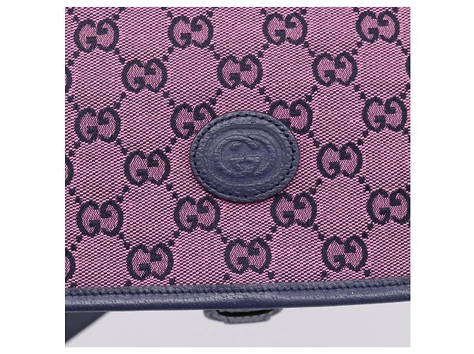 Borsa a tracolla per bambini GUCCI GG Canvas Rosa Argento Auth mr2971A - vista 18