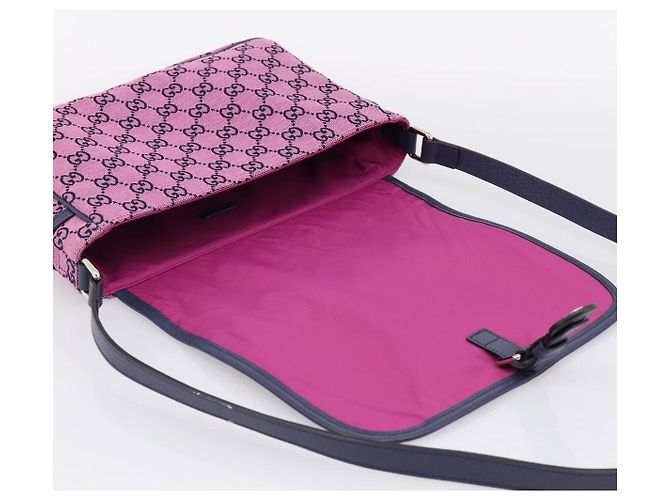 Borsa a tracolla per bambini GUCCI GG Canvas Rosa Argento Auth mr2971A - vista 19