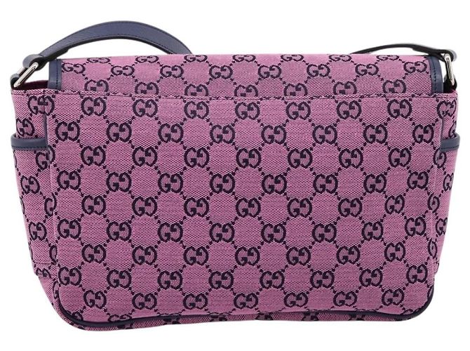 Borsa a tracolla per bambini GUCCI GG Canvas Rosa Argento Auth mr2971A - vista 2