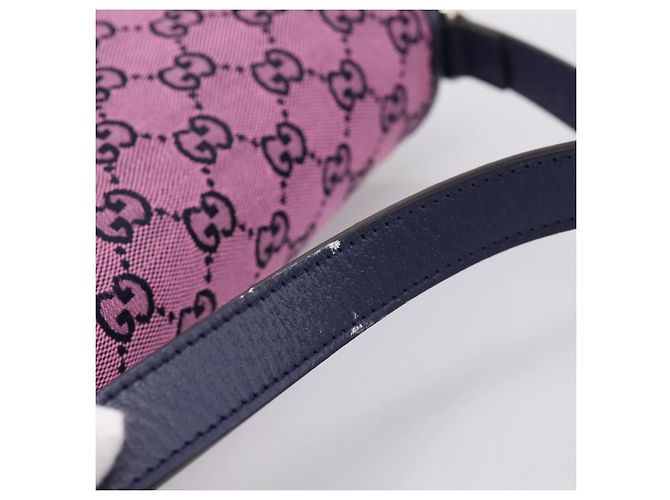 Borsa a tracolla per bambini GUCCI GG Canvas Rosa Argento Auth mr2971A - vista 8