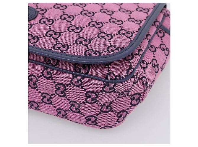 Borsa a tracolla per bambini GUCCI GG Canvas Rosa Argento Auth mr2971A - vista 9