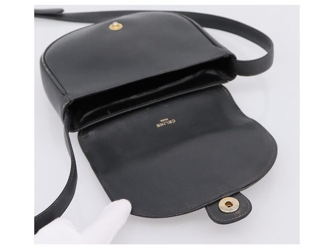 Céline Bolsa de Ombro CELINE em Couro Cinza e Ouro Auth ka6378 Marrom Dourado - vista 19