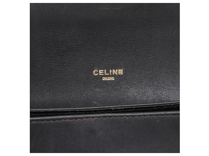Céline Bolsa de Ombro CELINE em Couro Cinza e Ouro Auth ka6378 Marrom Dourado - vista 20