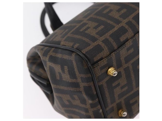 Borsa a mano FENDI Zucca Canvas PVC Nero Marrone Auth ka6311 - vista 17