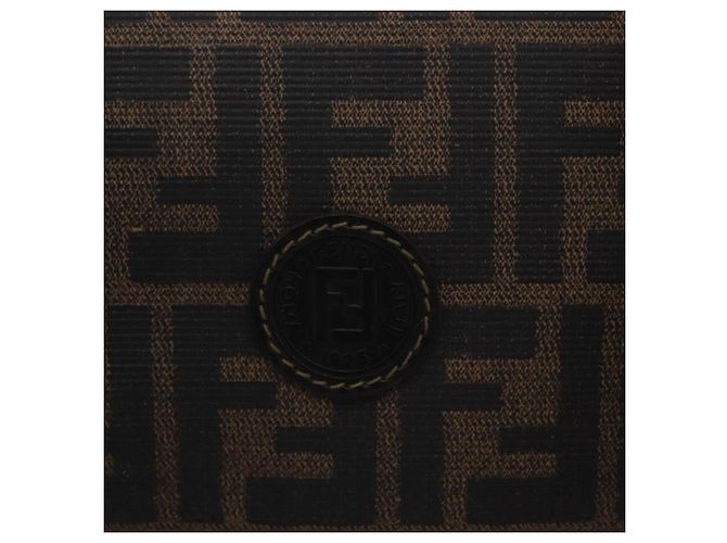 Borsa a mano FENDI Zucca Canvas PVC Nero Marrone Auth ka6311 - vista 20