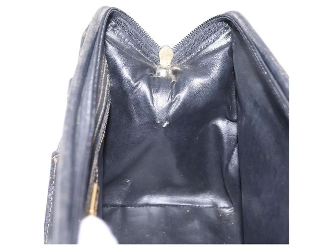 Borsa a mano FENDI Zucca Canvas PVC Nero Marrone Auth ka6311 - vista 22