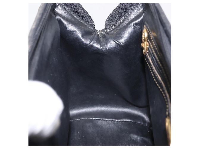 Borsa a mano FENDI Zucca Canvas PVC Nero Marrone Auth ka6311 - vista 23