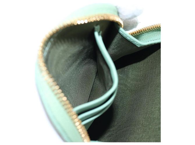 Christian Dior Cannage Chain Shoulder Phone Pouch Lamb Skin 2way Auth 203691V D'oro Verde - vista 27