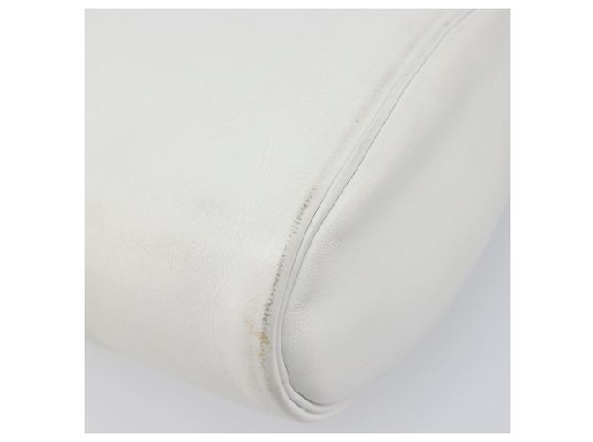 Borsa a Tracolla con Catena Christian Dior Pelle Bianca Tono Oro Auth bs37056A Bianco - vista 16