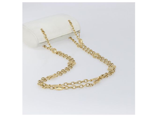 Borsa a Tracolla con Catena Christian Dior Pelle Bianca Tono Oro Auth bs37056A Bianco - vista 7