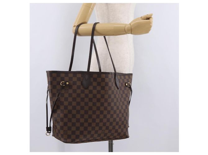 Borsa Tote LOUIS VUITTON Damier Ebene Neverfull MM N51105 LV Auth 200534A - vista 35