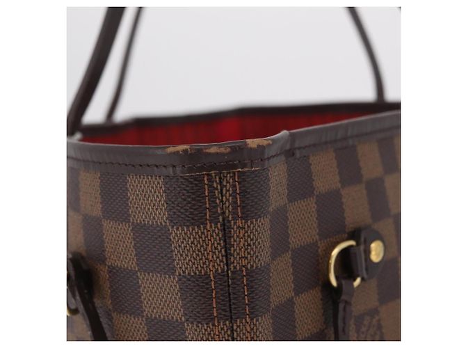 Borsa Tote LOUIS VUITTON Damier Ebene Neverfull MM N51105 LV Auth 200534A - vista 7