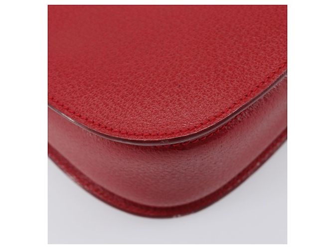 Borsa a Mano GUCCI Bamboo Pelle Rossa Oro 000 1227 0633 Auth ep16228A Rosso D'oro - vista 16