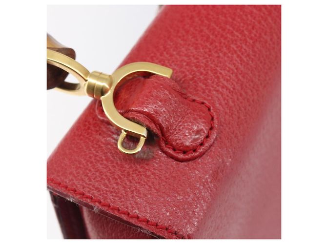 Borsa a Mano GUCCI Bamboo Pelle Rossa Oro 000 1227 0633 Auth ep16228A Rosso D'oro - vista 17