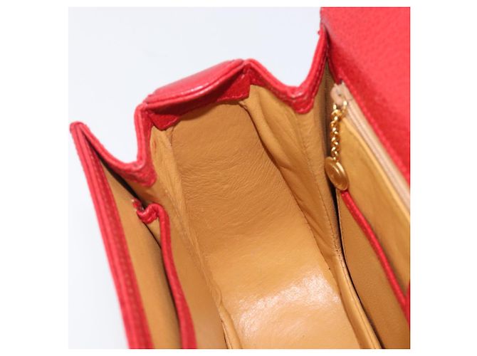 Borsa a Mano GUCCI Bamboo Pelle Rossa Oro 000 1227 0633 Auth ep16228A Rosso D'oro - vista 22