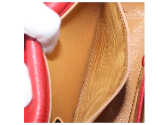 Borsa a Mano GUCCI Bamboo Pelle Rossa Oro 000 1227 0633 Auth ep16228A Rosso D'oro - vista 24