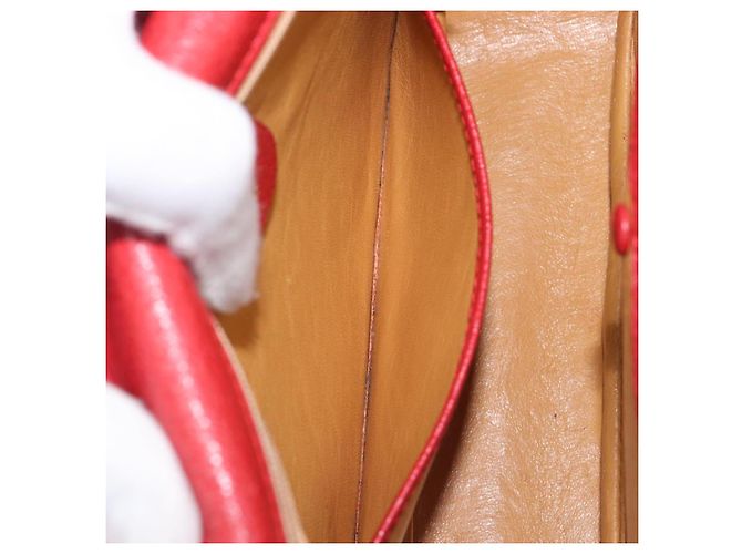 Borsa a Mano GUCCI Bamboo Pelle Rossa Oro 000 1227 0633 Auth ep16228A Rosso D'oro - vista 25
