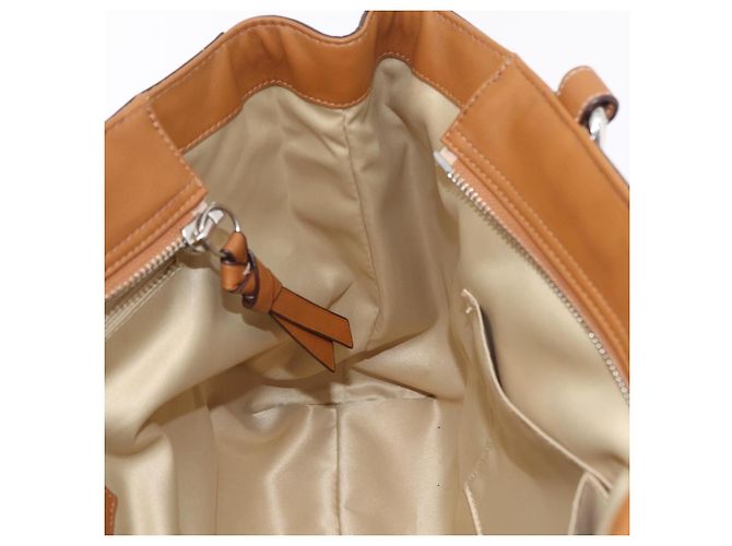 Bolsa Tote Coach em Couro Marrom Prata Auth 204986A - vista 20