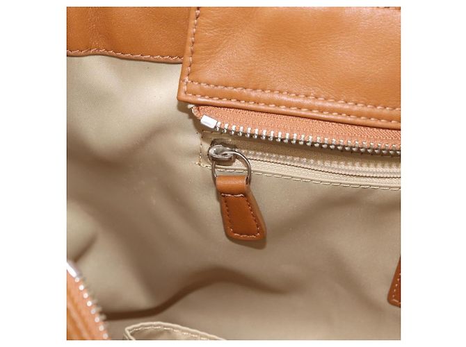 Bolsa Tote Coach em Couro Marrom Prata Auth 204986A - vista 22