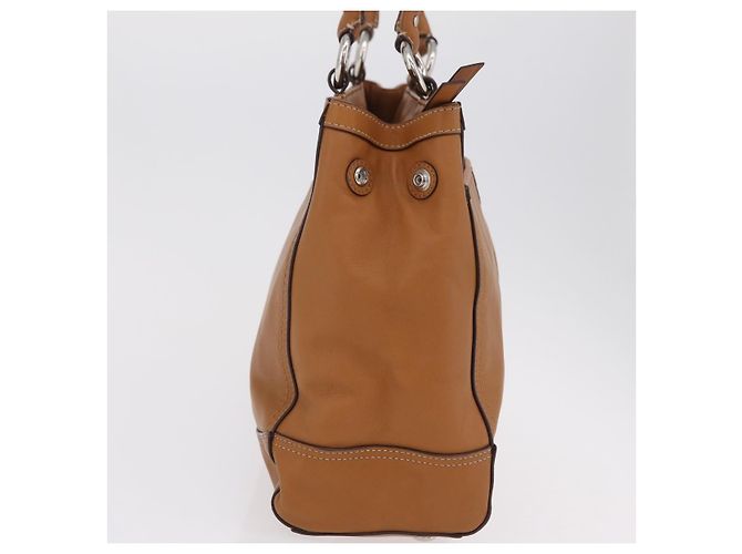 Bolsa Tote Coach em Couro Marrom Prata Auth 204986A - vista 4