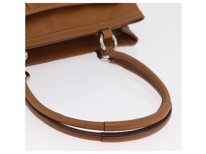 Bolsa Tote Coach em Couro Marrom Prata Auth 204986A - vista 7