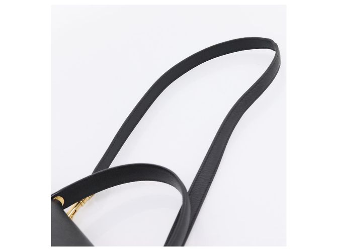 Céline Borsa a mano CELINE Belt Bag in pelle 2way Nero Oro Auth ka6406V D'oro - vista 15