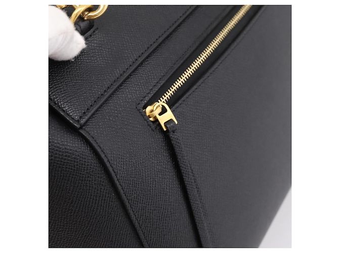 Céline Borsa a mano CELINE Belt Bag in pelle 2way Nero Oro Auth ka6406V D'oro - vista 20