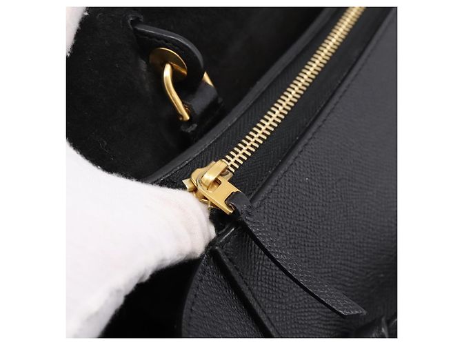 Céline Borsa a mano CELINE Belt Bag in pelle 2way Nero Oro Auth ka6406V D'oro - vista 21