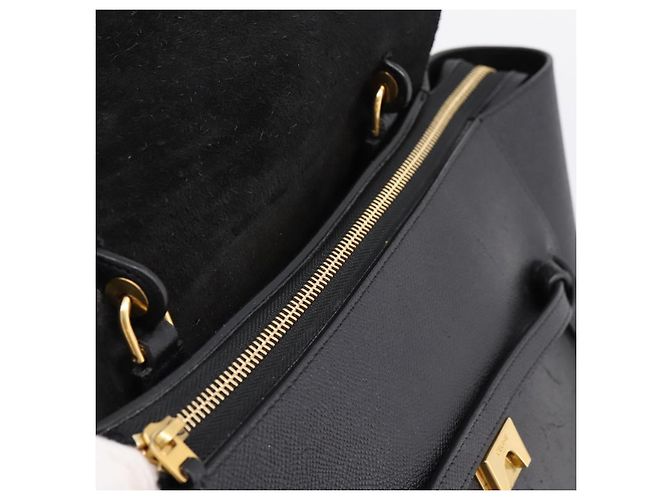 Céline Borsa a mano CELINE Belt Bag in pelle 2way Nero Oro Auth ka6406V D'oro - vista 22