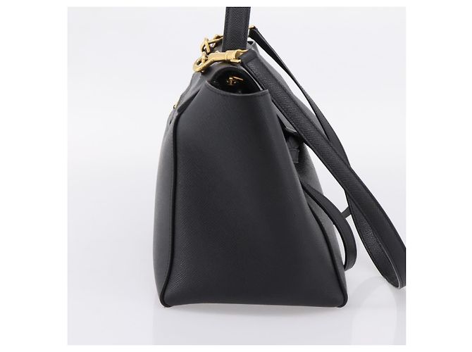 Céline Borsa a mano CELINE Belt Bag in pelle 2way Nero Oro Auth ka6406V D'oro - vista 3