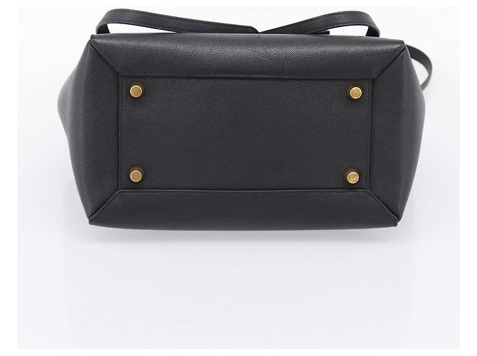 Céline Borsa a mano CELINE Belt Bag in pelle 2way Nero Oro Auth ka6406V D'oro - vista 5