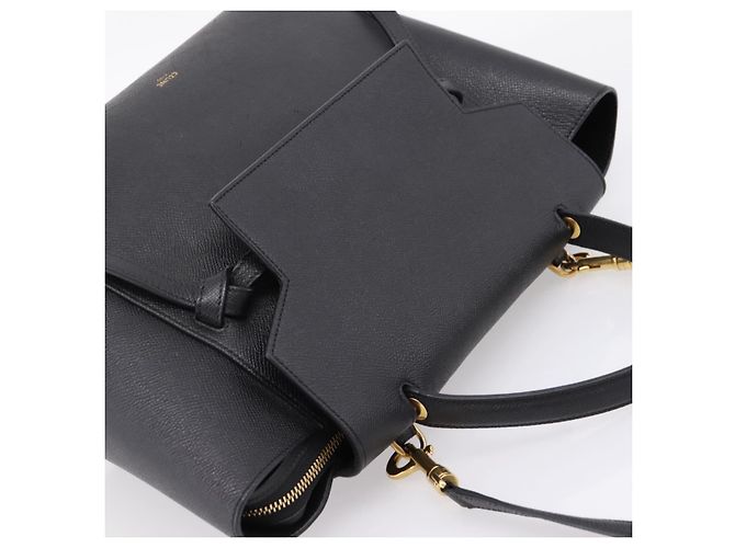 Céline Borsa a mano CELINE Belt Bag in pelle 2way Nero Oro Auth ka6406V D'oro - vista 6