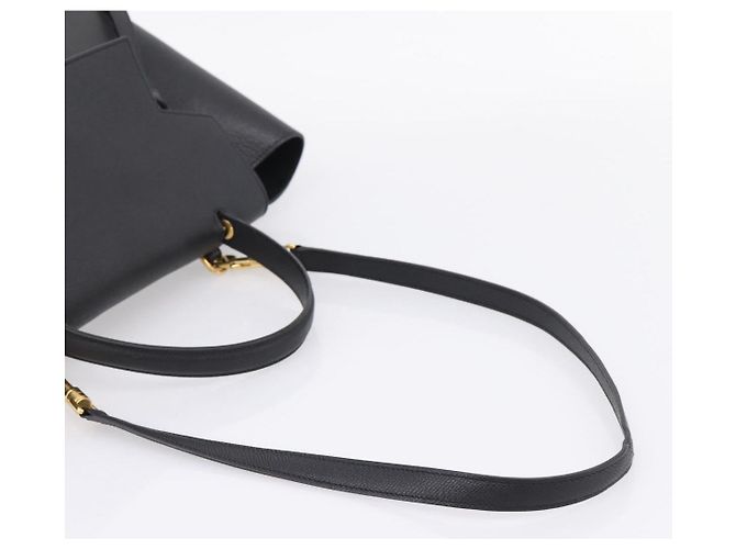 Céline Borsa a mano CELINE Belt Bag in pelle 2way Nero Oro Auth ka6406V D'oro - vista 8