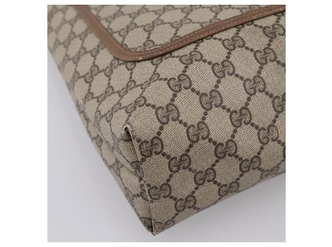 Borsa Tote GUCCI GG Supreme Web Sherry Line Beige Gold 39 02003 Auth ep15903 - vista 14