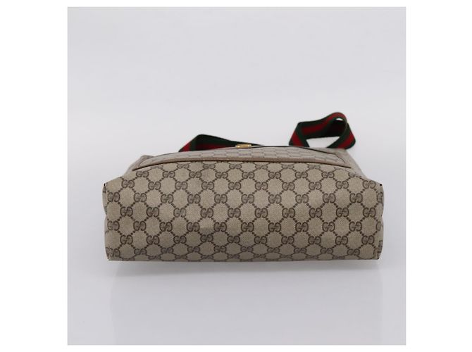 Borsa Tote GUCCI GG Supreme Web Sherry Line Beige Gold 39 02003 Auth ep15903 - vista 5