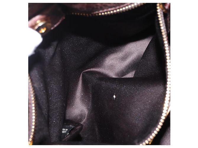Borsa a Mano Miu Miu Vitellolux 2way Marrone Scuro Oro Auth 202590V D'oro - vista 27