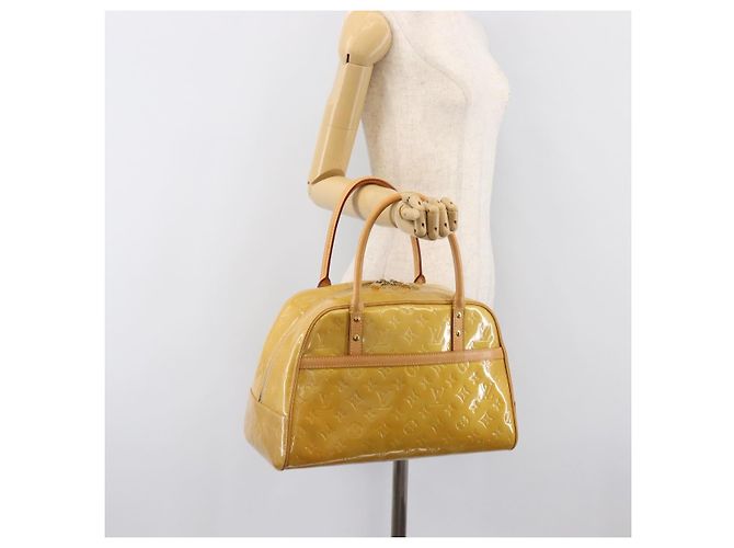 Borsa LOUIS VUITTON Monogram Vernis Tompkins Square Bag Beige M91149 LV Auth ep15870 - vista 29