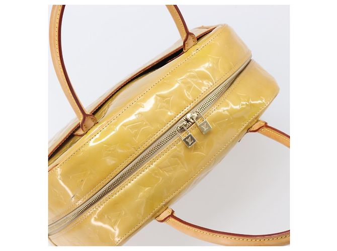 Borsa LOUIS VUITTON Monogram Vernis Tompkins Square Bag Beige M91149 LV Auth ep15870 - vista 7