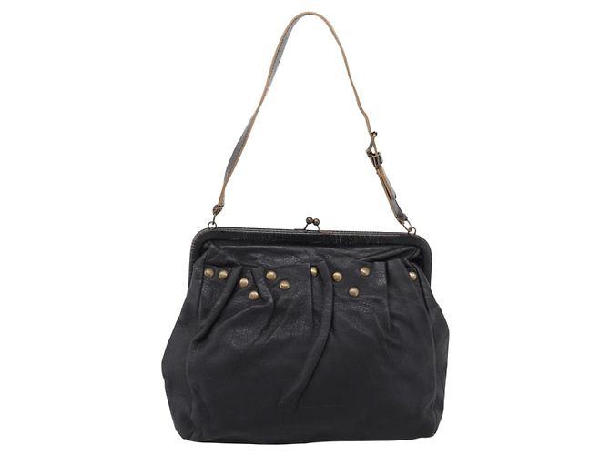 Borsa a tracolla Miu Miu in pelle nera e oro Auth 206289 Nero D'oro - vista 13