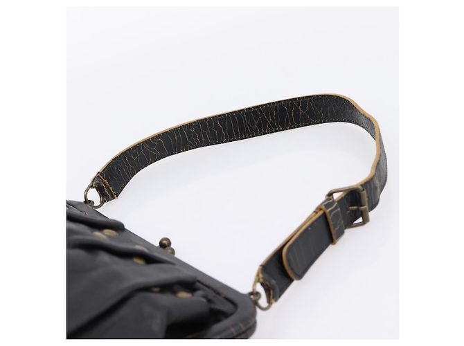 Borsa a tracolla Miu Miu in pelle nera e oro Auth 206289 Nero D'oro - vista 14