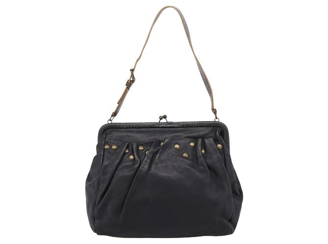 Borsa a tracolla Miu Miu in pelle nera e oro Auth 206289 Nero D'oro - vista 2