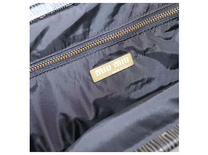 Borsa a tracolla Miu Miu in pelle nera e oro Auth 206289 Nero D'oro - vista 22