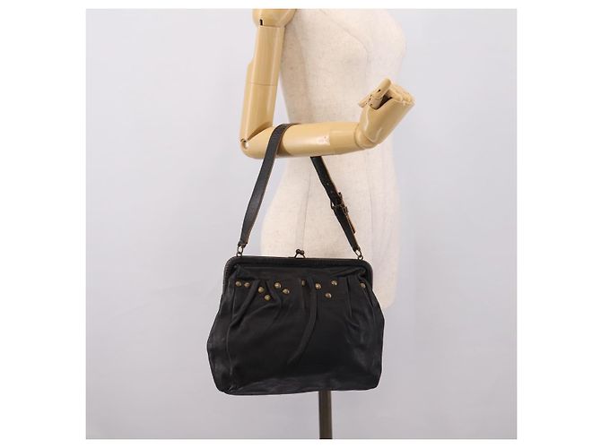 Borsa a tracolla Miu Miu in pelle nera e oro Auth 206289 Nero D'oro - vista 27