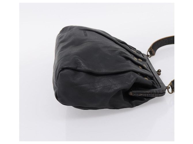 Borsa a tracolla Miu Miu in pelle nera e oro Auth 206289 Nero D'oro - vista 4