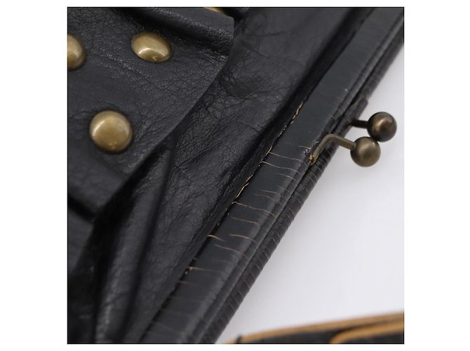 Borsa a tracolla Miu Miu in pelle nera e oro Auth 206289 Nero D'oro - vista 7
