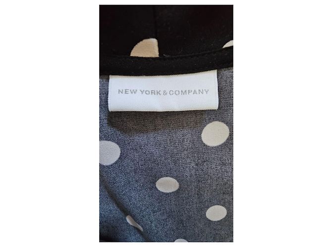 Autre Marque New York & Company Maxi-Kleid mit Polka Dots - Schwarz-Weiß - Ansicht 5