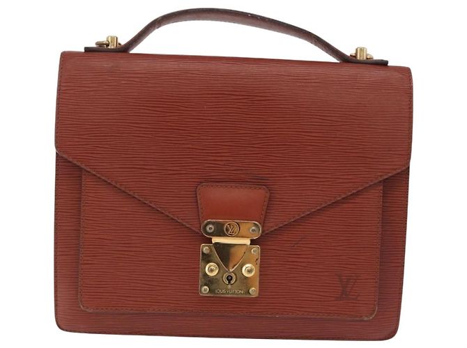 Borsa a mano LOUIS VUITTON Epi Monceau 28 Brown M52123 LV Auth BA15521 Marrone - vista 13