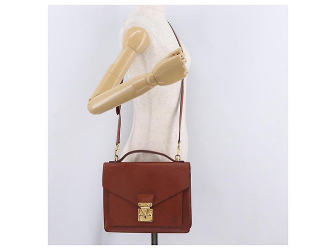 Borsa a mano LOUIS VUITTON Epi Monceau 28 Brown M52123 LV Auth BA15521 Marrone - vista 38