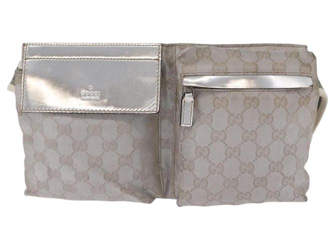GUCCI GG Canvas Gürteltasche Silver 28566 Auth ep16179 Silber - Ansicht 13