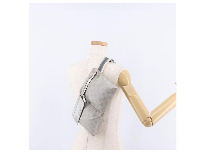 GUCCI GG Canvas Gürteltasche Silver 28566 Auth ep16179 Silber - Ansicht 29